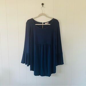 Chic Navy Long Sleeve Dress